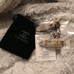 Chanel Golden CC Tweed Barrettes ✨NWT✨